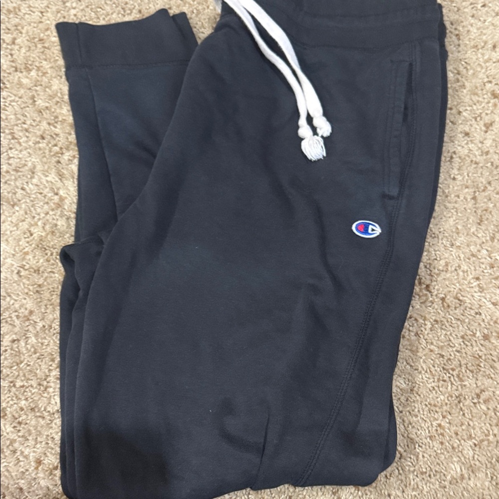 Black Champion Men’s Joggers with Logo.